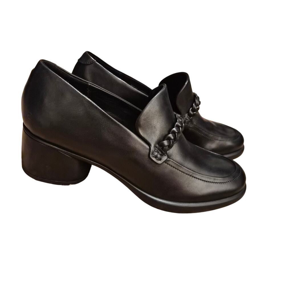 Ecco Women's Sculpted Luxe 35 Braided Loafers Black Leather Size 41 US 10-10.5